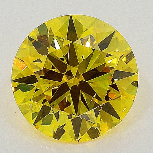 0.51 carat Round Brilliant SI1 Fancy Vivid Yellow