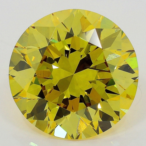 3.01 carat, Fancy Deep Yellow Diamond, Round Brilliant shape, VS2 Clarity, GIA