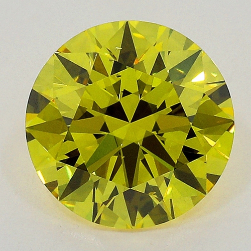 0.61 carat Round Brilliant VS2 Fancy Vivid Yellow