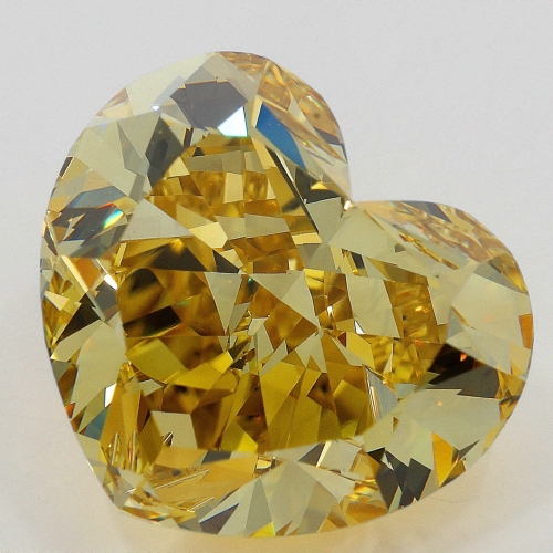 6.55 carat, Fancy Deep Brownish Yellow Diamond, Heart shape, VS1 Clarity, GIA