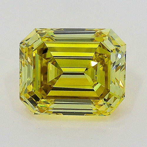 0.43 carat, Fancy Deep Yellow , Emerald shape, VS2 Clarity, GIA