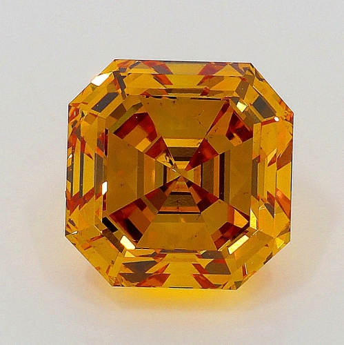 1.02 carat, Fancy Deep Yellow-Orange , Asscher Cut Shape, VS2 Clarity, GIA