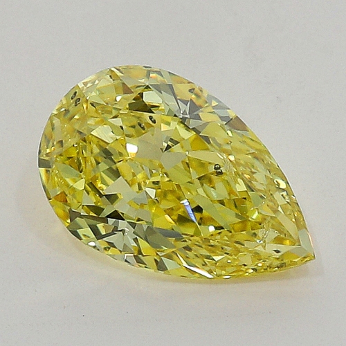 0.30 carat, Fancy Intense Yellow , Pear shape, SI2 Clarity, GIA
