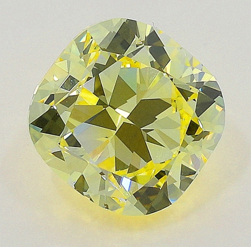 0.71 carat, Fancy Intense Yellow , Cushion shape, VS2 Clarity, GIA