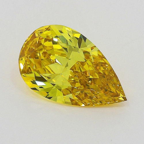 0.53 carat, Fancy Deep Yellow , Pear shape, VS1 Clarity, GIA