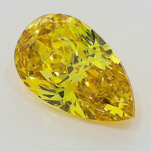 0.90 carat, Fancy Deep Yellow , Pear shape, SI2 Clarity, GIA