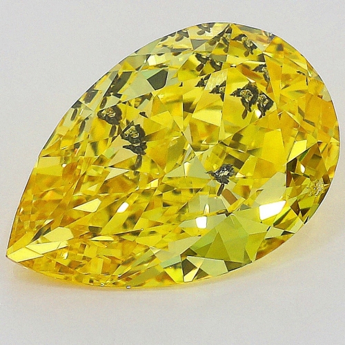 1.01 carat, Fancy Vivid Yellow , Pear shape, GIA