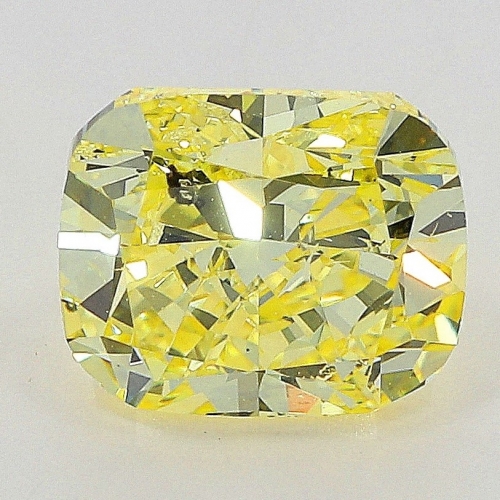 0.73 carat, Fancy Intense Yellow , Cushion shape, SI2 Clarity, GIA