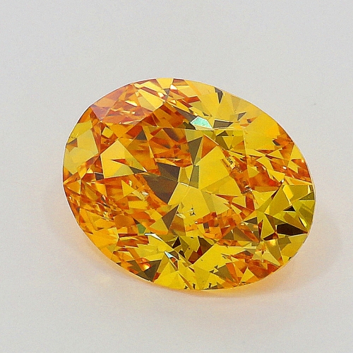 0.70 carat, Fancy Vivid Yellow Orange , Oval shape, SI2 Clarity, GIA