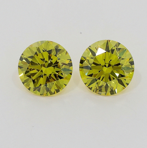 0.45 carat, Fancy Deep Brownish-Greenish Yellow , Round Brilliant shape, SI2 Clarity, GIA