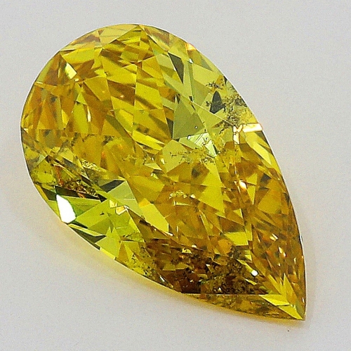 0.44 carat, Fancy Deep Yellow , Pear shape, SI2 Clarity, GIA