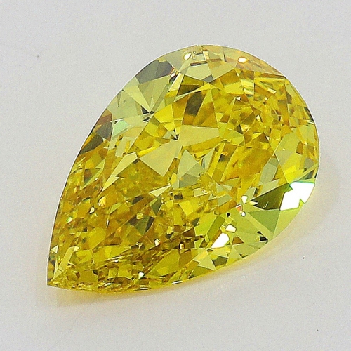 0.50 carat, Fancy Vivid Yellow , Pear shape, SI1 Clarity, GIA