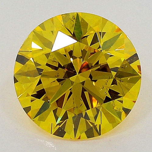 0.41 carat, Fancy Deep Yellow , Round Brilliant shape, SI1 Clarity, GIA