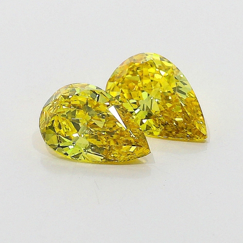 0.33 carat, Fancy Vivid Yellow , Pear shape, SI2 Clarity, GIA