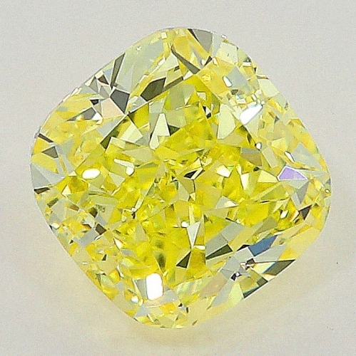 0.54 carat, Fancy Intense Yellow , Cushion shape, VVS1 Clarity, GIA
