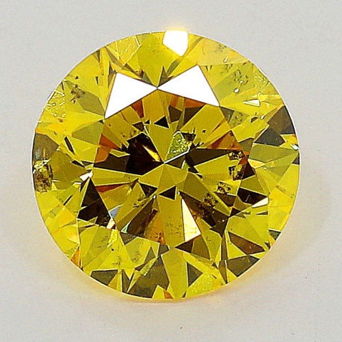 0.40 carat, Fancy Vivid Yellow , Round Brilliant shape, SI2 Clarity, GIA