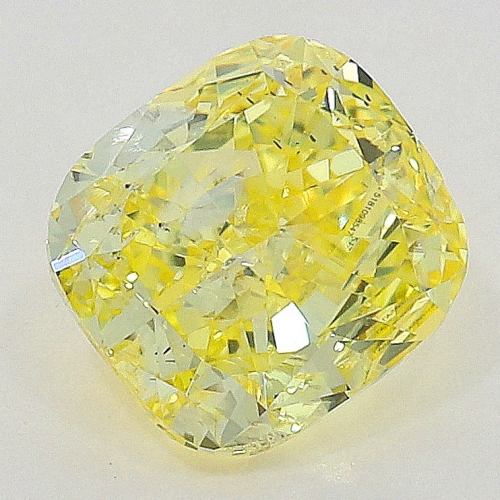 0.51 carat, Fancy Intense Yellow , Cushion shape, SI2 Clarity, GIA