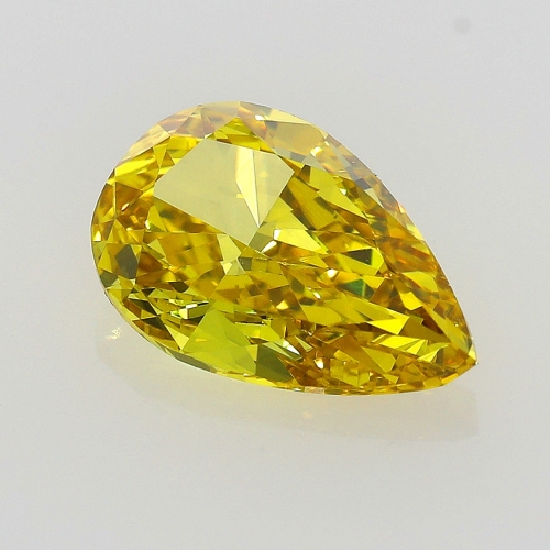 0.71 carat, Fancy Intense Yellow Diamond, Pear shape, VVS2 Clarity, GIA