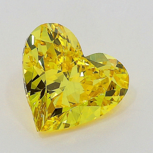 0.50 carat, Fancy Vivid Yellow , Heart shape, VS2 Clarity, GIA