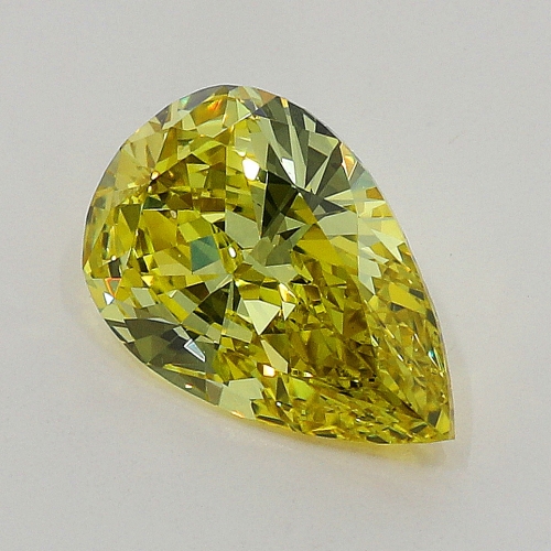0.41 carat, Fancy Intense Yellow , Pear shape, VS1 Clarity, GIA
