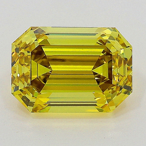 0.45 carat, Fancy Deep Yellow , Emerlad shape, VVS2 Clarity, GIA