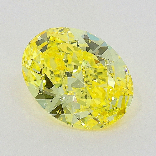 0.52 carat, Fancy Vivid Yellow , Oval shape, SI1 Clarity, GIA