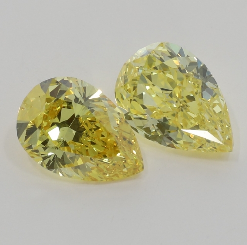 0.43 carat, Fancy Vivid Yellow , Pear shape, SI1 Clarity, GIA