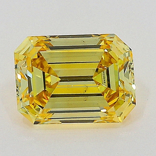 0.21 carat, Fancy Intense Yellow , Emerlad shape, VS2 Clarity, GIA