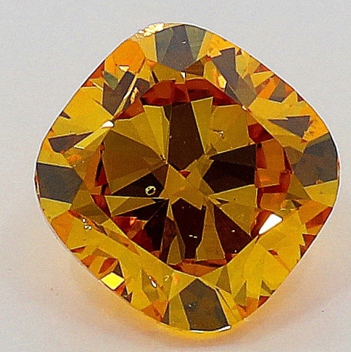 0.40 carat, Fancy Deep Yellow Orange , Cushion shape, SI1 Clarity, GIA
