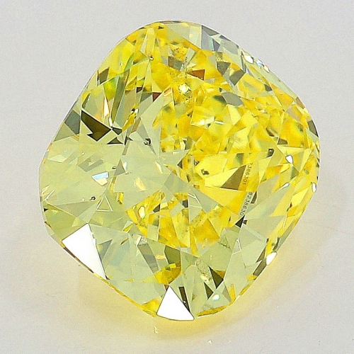 0.92 carat, Fancy Vivid Yellow , Cushion shape, SI1 Clarity, GIA