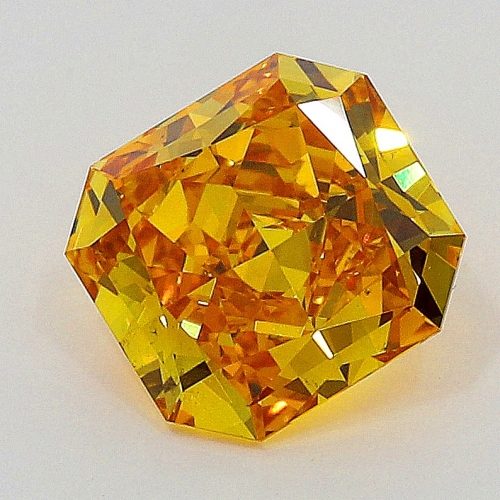 0.41 carat, Fancy Vivid Yellow Orange , Radiant shape, VS2 Clarity, GIA