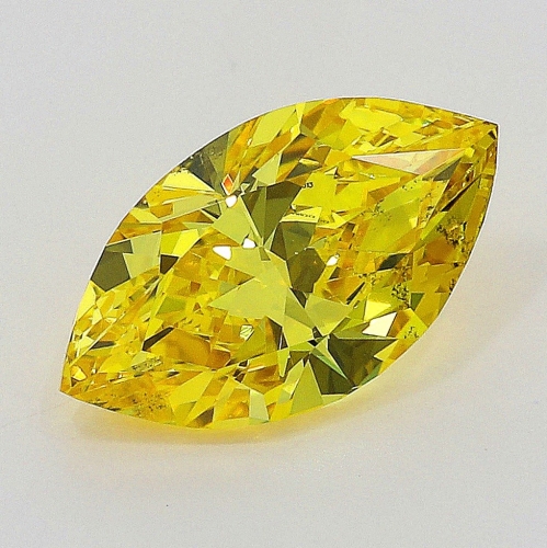 0.50 carat, Fancy Vivid Yellow , Marquise shape, SI2 Clarity, GIA