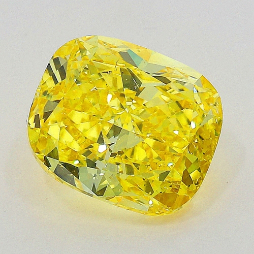 0.70 carat, Fancy Vivid Yellow , Cushion shape, SI1 Clarity, GIA