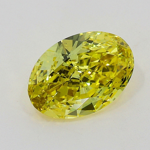 0.41 carat, Fancy Vivid Yellow , Oval shape, VS2 Clarity, GIA