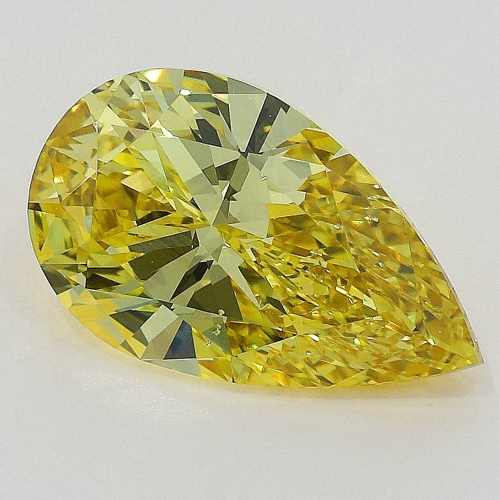 1.01 carat, Fancy Deep Yellow Diamond, Pear shape, SI1 Clarity, GIA