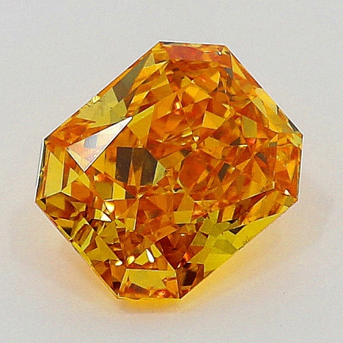 0.30 carat, Fancy Vivid Yellowish Orange , Radiant shape, VS2 Clarity, GIA