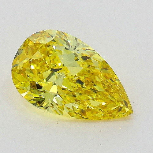 0.72 carat Pear Shape  VS1 Fancy Intense Yellow