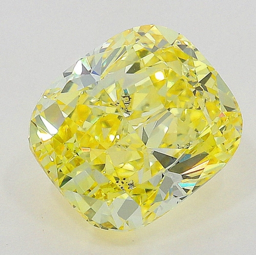0.80 carat, Fancy Intense Yellow , Cushion shape, SI2 Clarity, GIA