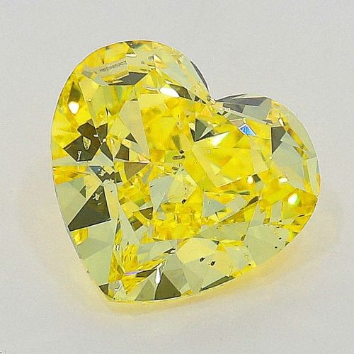 0.50 carat, Fancy Vivid Yellow , Heart shape, SI1 Clarity, GIA