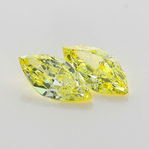 0.70 carat, Fancy Intense Yellow , Marquise shape, SI2 Clarity, GIA