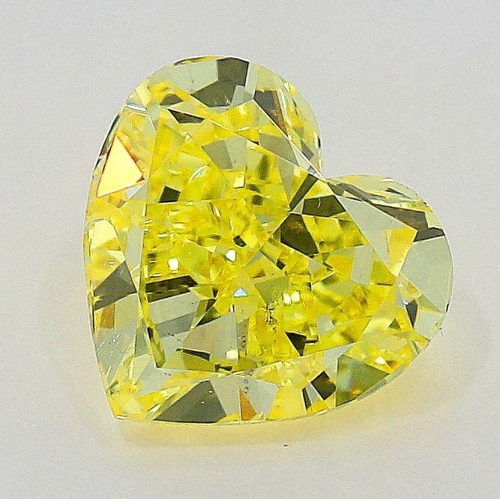 0.50 carat, Fancy Intense Yellow , Heart shape, VS2 Clarity, GIA