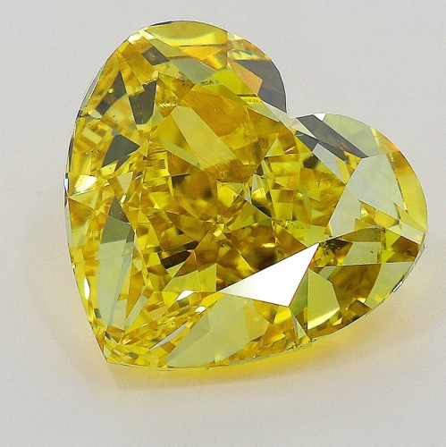 2.03 carat, Fancy Deep Yellow , Heart shape, VS2 Clarity, GIA
