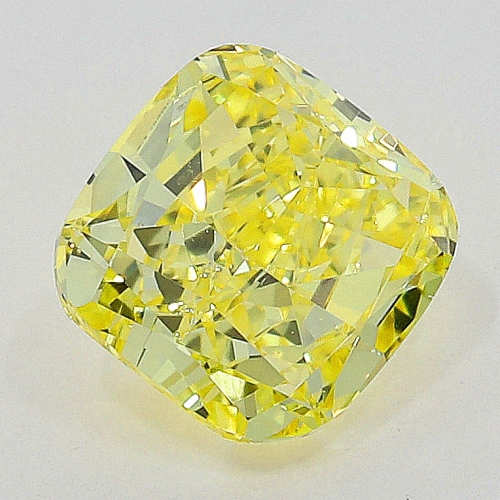 0.40 carat, Fancy Intense Yellow , Cushion shape, VVS2 Clarity, GIA