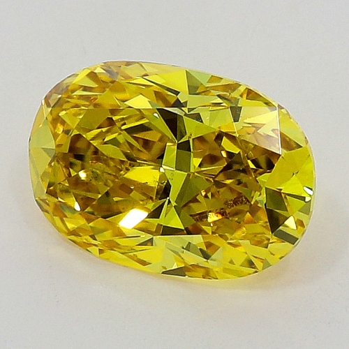 0.42 carat, Fancy Vivid Yellow , Oval shape, VS2 Clarity, GIA