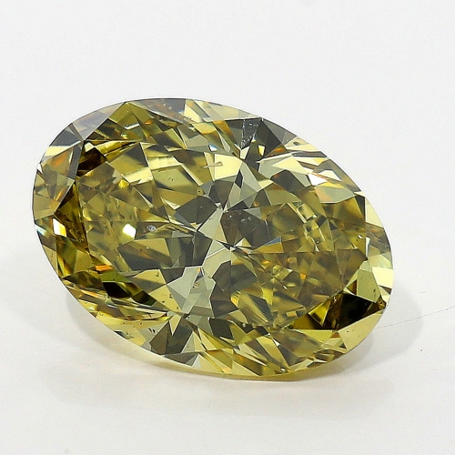 2.30 Carat Fancy Deep Brownish Greenish Yellow  OV SI1 GIA