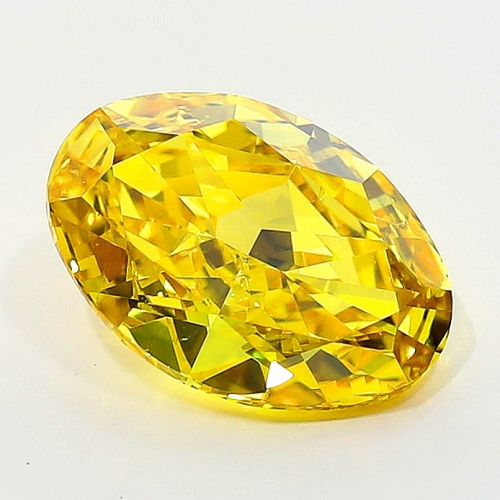 0.90 Carat Fancy Vivid   Yellow  OV SI2 GIA