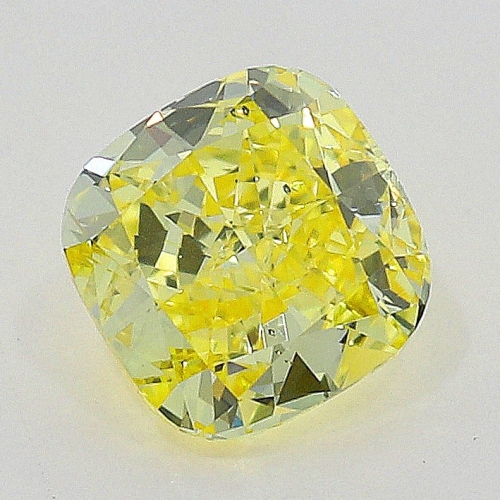 0.31 carat, Fancy Intense Yellow , Cushion shape, VS2 Clarity, GIA