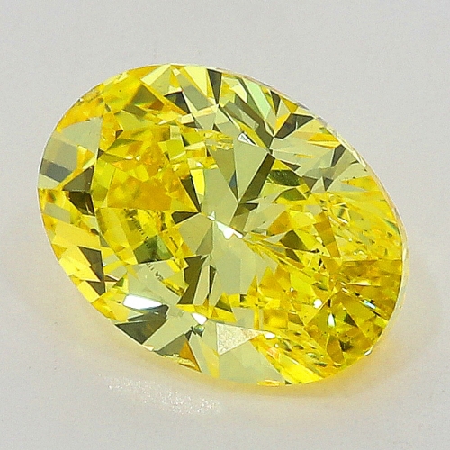 0.49 carat, Fancy Vivid Yellow , Oval shape, VS2 Clarity, GIA