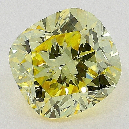 0.55 carat, Fancy Yellow , Cushion shape, VS1 Clarity, GIA