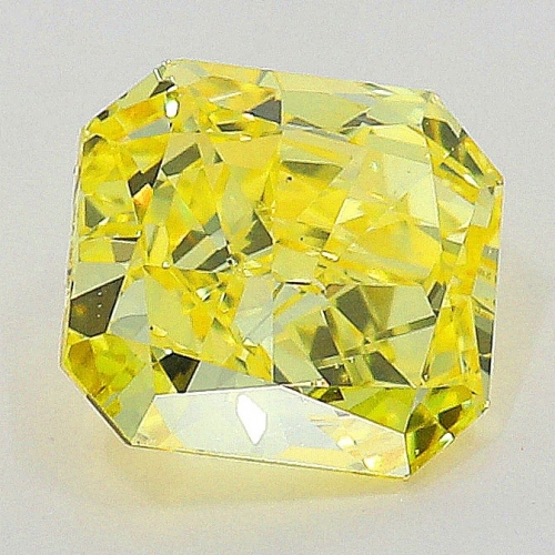 0.32 carat, Fancy Vivid Yellow , Radiant shape, VS2 Clarity, GIA